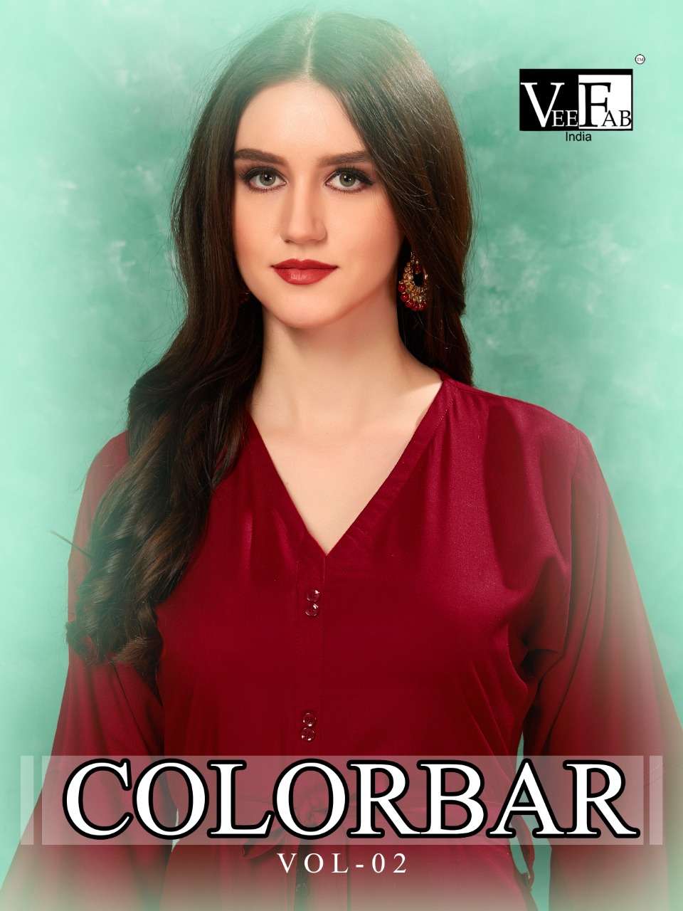 COLORBAR VOL-2 BY VEE FAB 101-A TO 101-F SERIES BEAUTIFUL COLORFUL STYLISH FANCY CASUAL WEAR & ETHNIC WEAR & READY TO WEAR RAYON GOWN AT WHOLESALE PRICE